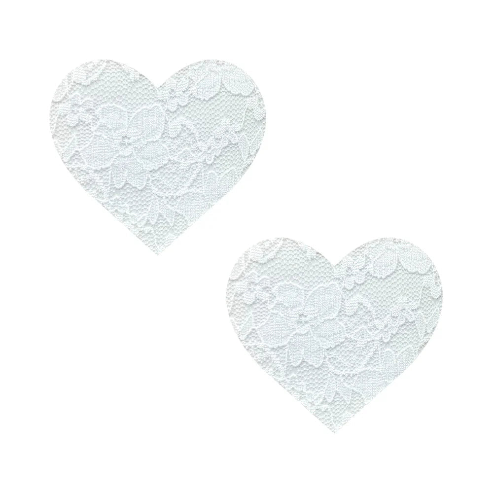Neva Nude Pasty Heart Lace White - TruLuv Novelties