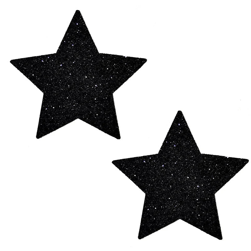 Neva Nude Pasty Star Glitter Black - TruLuv Novelties