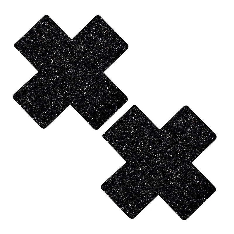 Neva Nude Pasty X Factor Glitter Black - TruLuv Novelties
