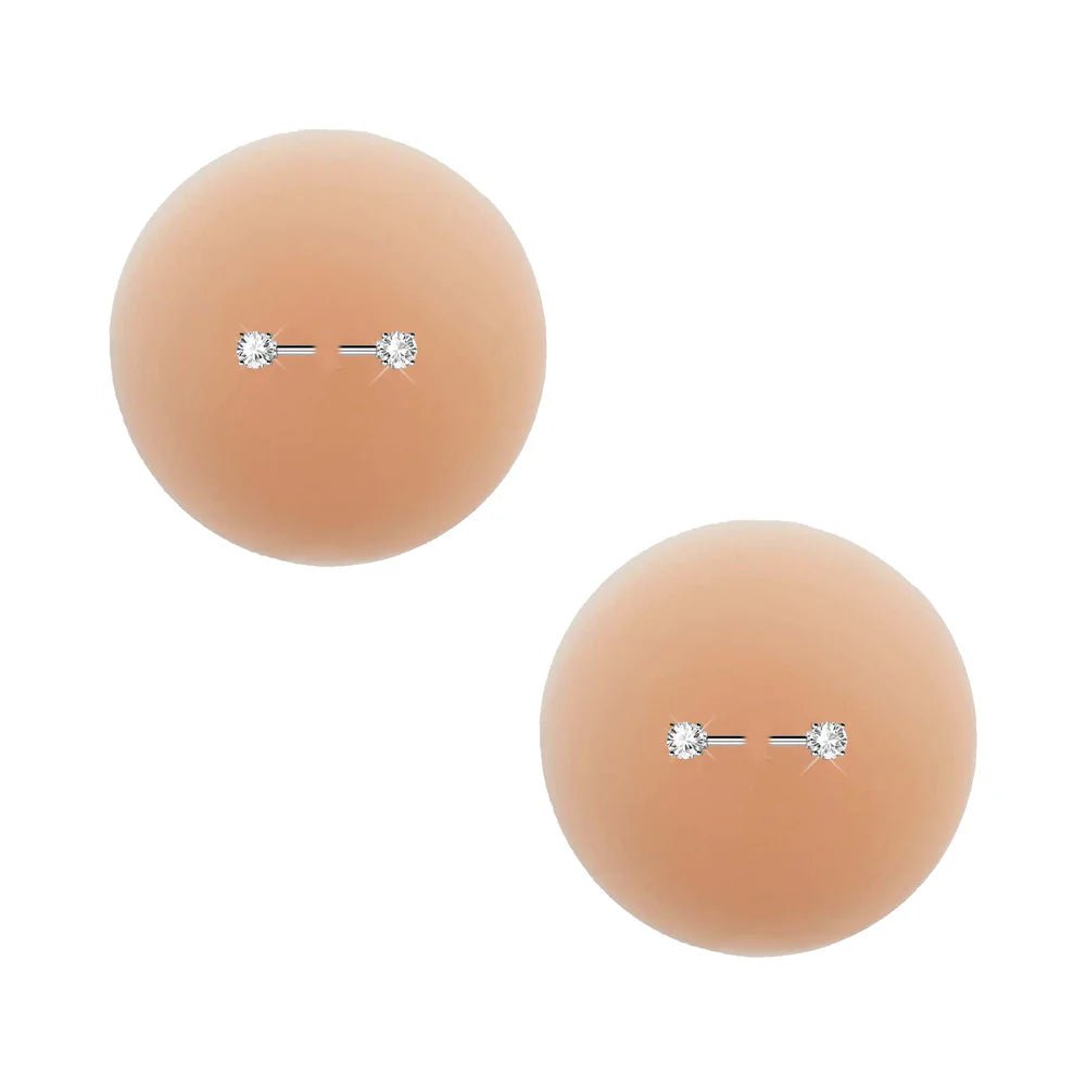Neva Nude Peek - A - Boo Piercing Bling Reusable Silicone Nipple Pasties - TruLuv Novelties