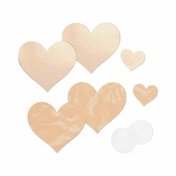 Nippies Basic Creme Hearts Pasties Size B - TruLuv Novelties