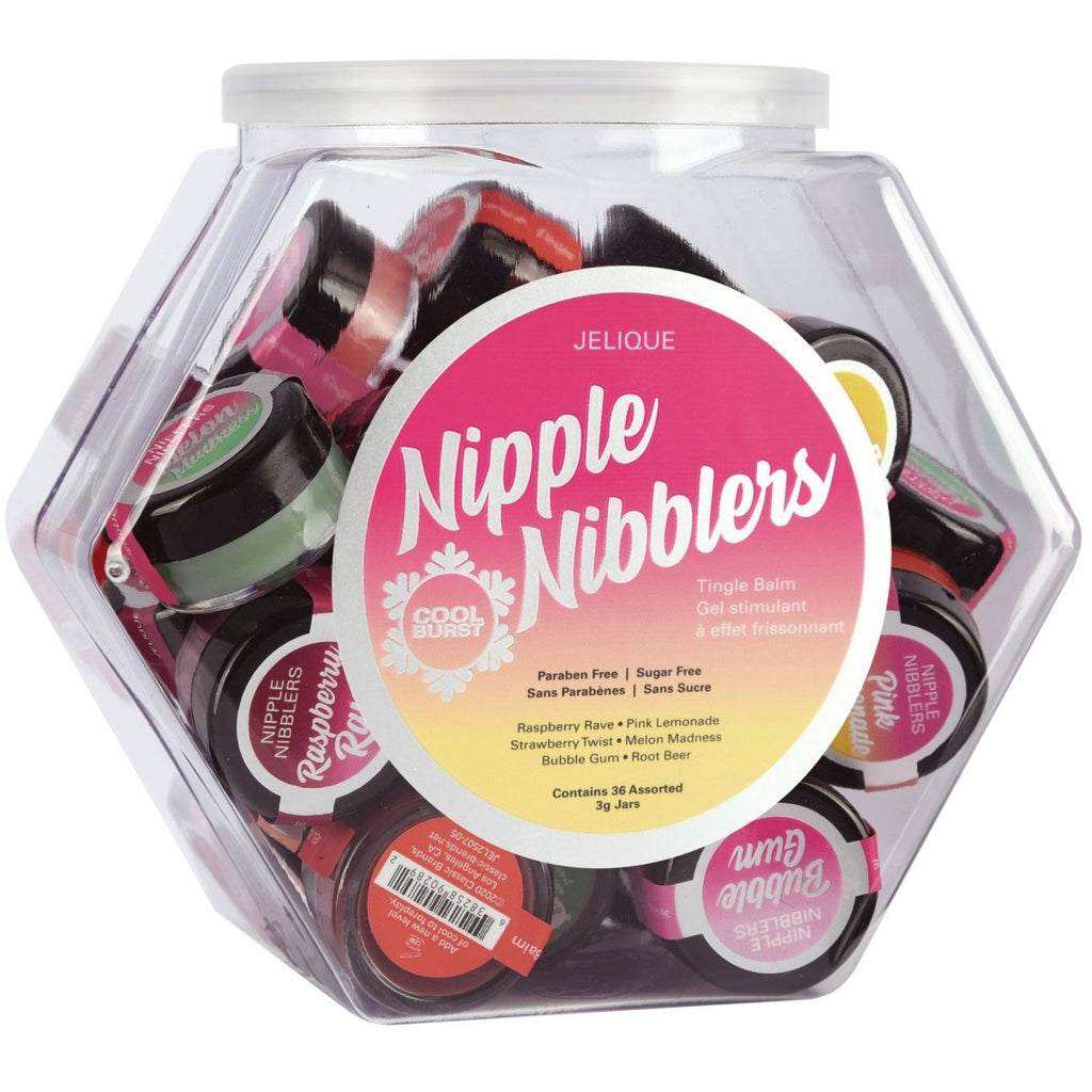 Nipple Nibblers Tingle Balm - 36 Pc. Bowl - 3gm Jars Assorted - TruLuv Novelties