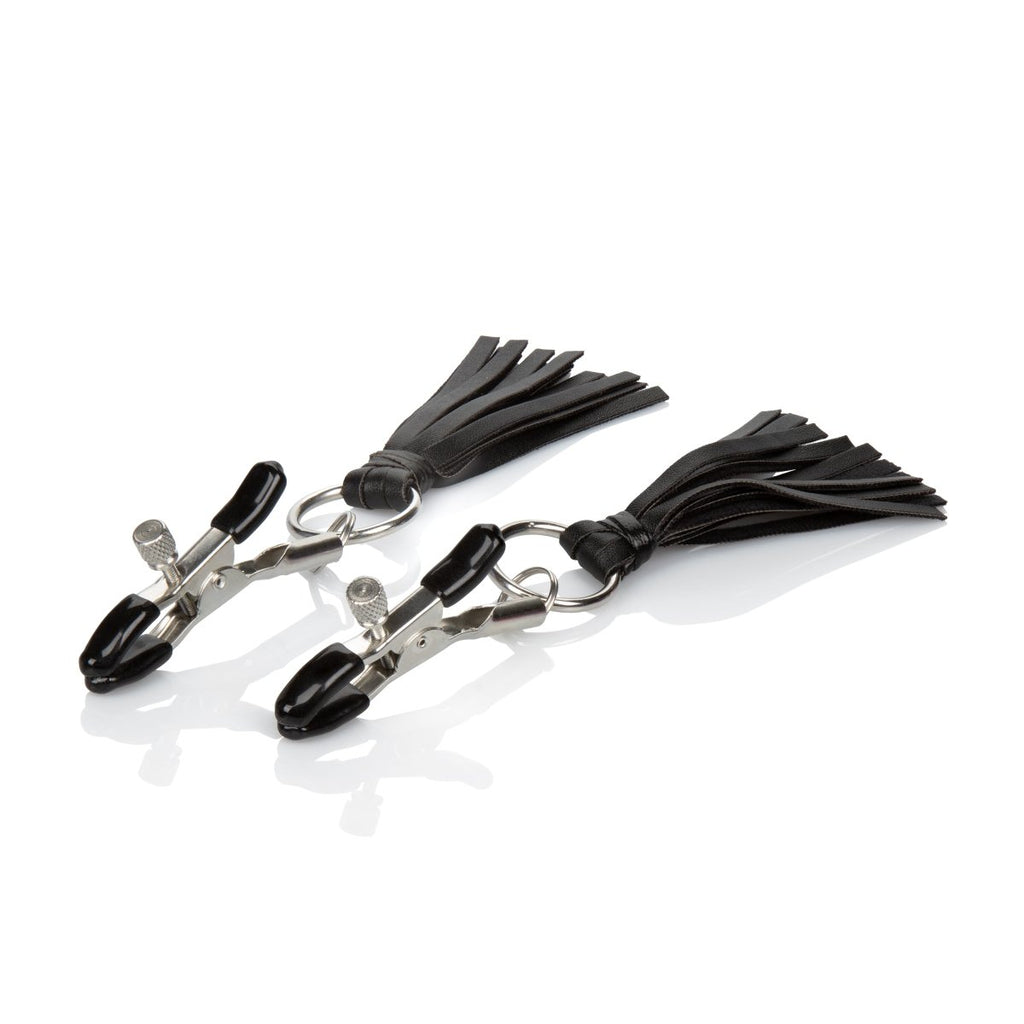 Nipple Play Playful Tassels Nipple Clamps - Black - TruLuv Novelties
