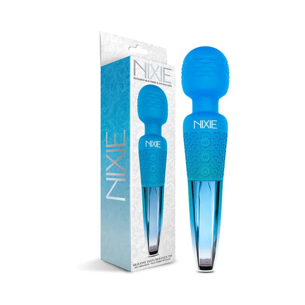 Nixie Rechargeable Wand Massager Blue Ombre Metallic - TruLuv Novelties