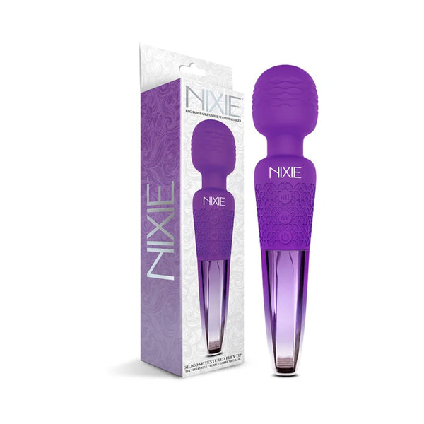 Nixie Rechargeable Wand Massager Purple Ombre Metallic - TruLuv Novelties