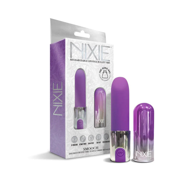 Nixie Smooch Rechargeable Lipstick Vibrator Purple Ombre - TruLuv Novelties