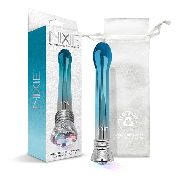 Nixie Waterproof 10 - Function Bulb Vibe - Blue Ombre Glow - TruLuv Novelties