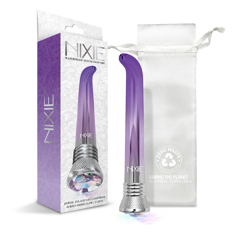 Nixie Waterproof 10 - Function G - Spot Vibe - Purple Ombre Glow - TruLuv Novelties