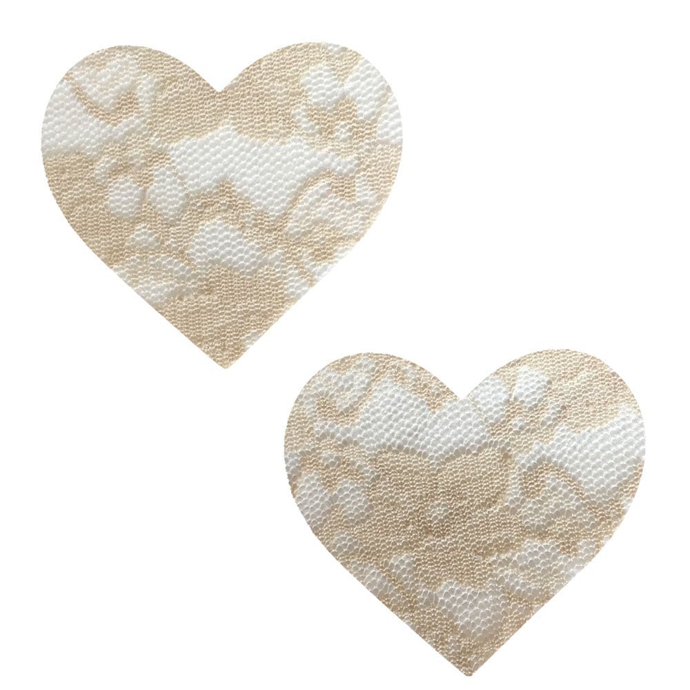 Nude Toffee Lace I Heart U Pasties - TruLuv Novelties