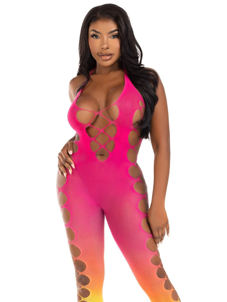 Ombre Footless Bodystocking - One Size - Sunset - TruLuv Novelties