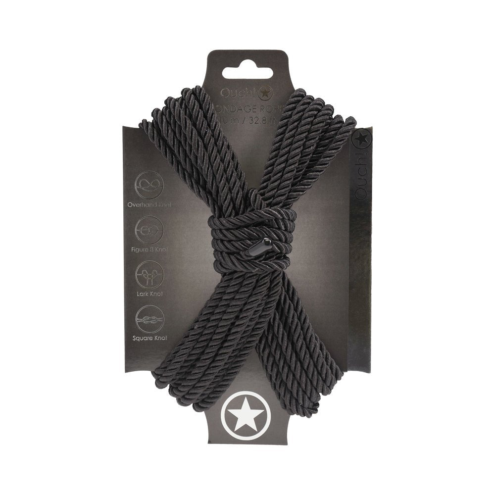 Ouch! Bondage Rope 10 m Nylon Black - TruLuv Novelties