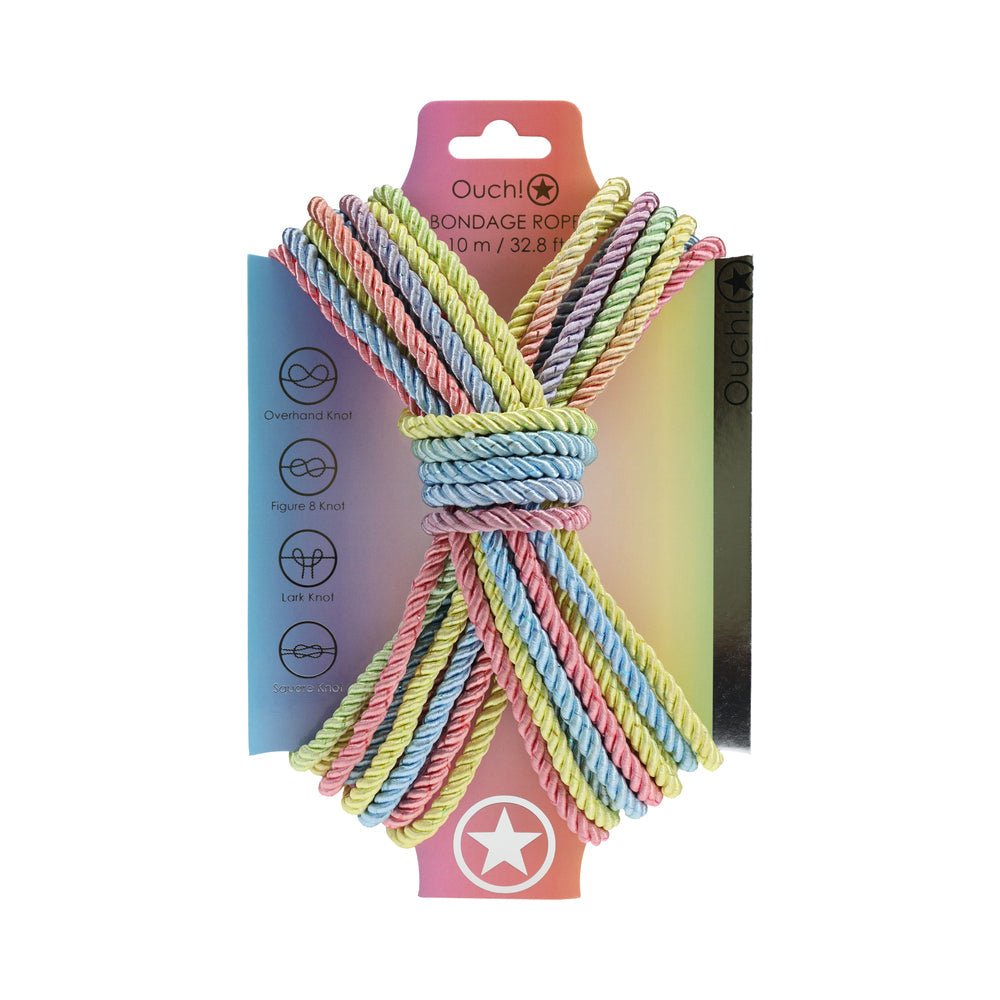 Ouch! Bondage Rope 10 m Nylon Multicolor Pastel - TruLuv Novelties