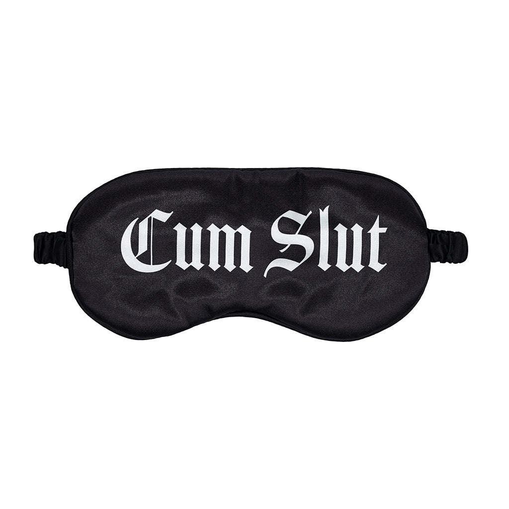Ouch! Cum Slut Printed Mask Satin Black - TruLuv Novelties