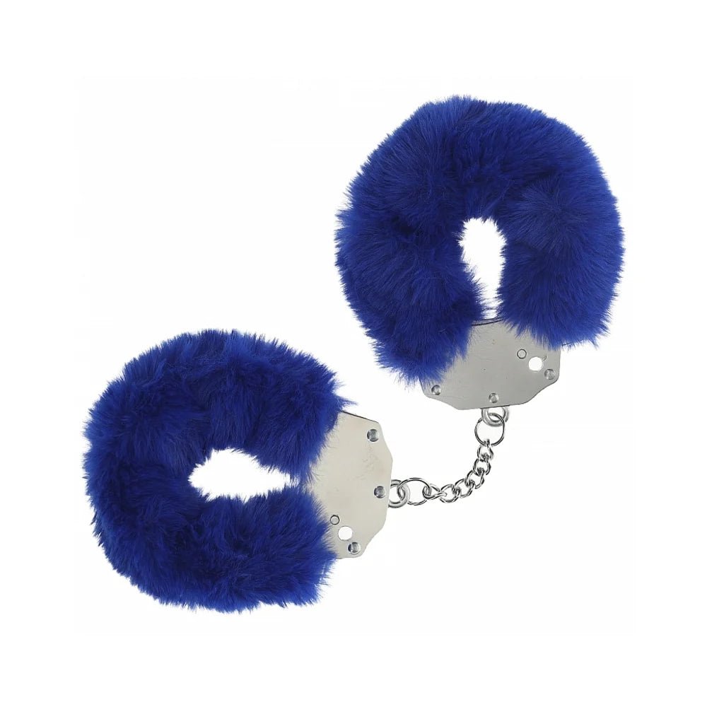Ouch! Heavy - Duty Fluffy Handcuffs Navy - TruLuv Novelties