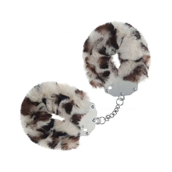 Ouch! Heavy - Duty Fluffy Handcuffs Snow Leopard - TruLuv Novelties