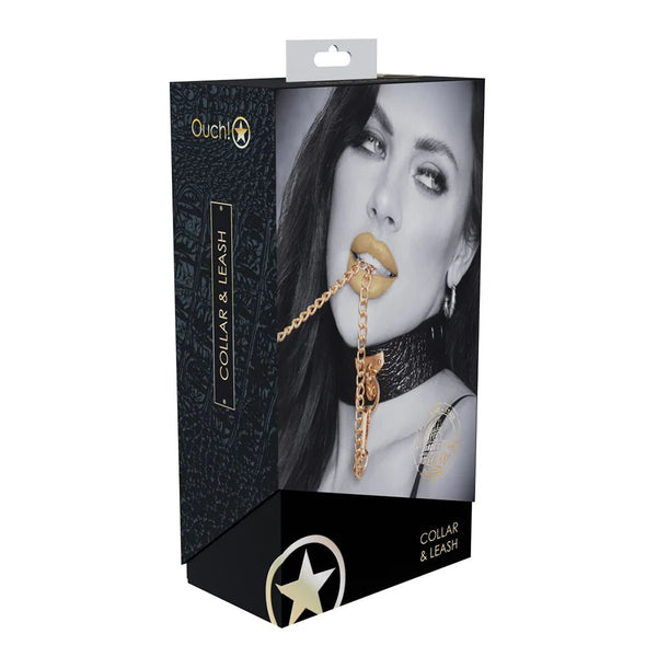 Ouch! International Rome Collection Collar with Leash - TruLuv Novelties