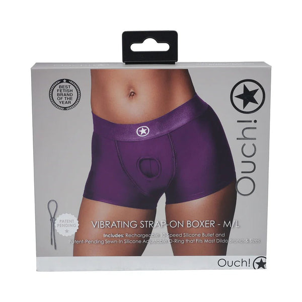 Ouch! Vibrating Strap - on Boxer Purple M/L - TruLuv Novelties