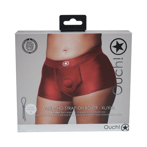 Ouch! Vibrating Strap - on Boxer Red XL/XXL - TruLuv Novelties