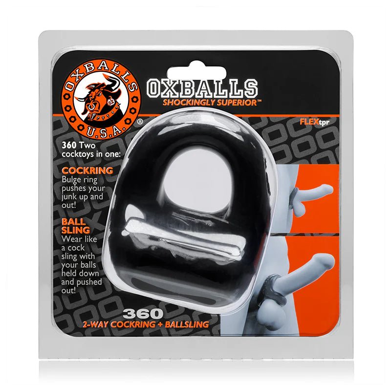 OxBalls 360, Cockring & Ballsling, Black - TruLuv Novelties