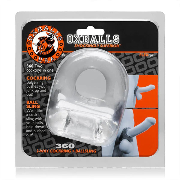 OxBalls 360, Cockring & Ballsling, Clear - TruLuv Novelties