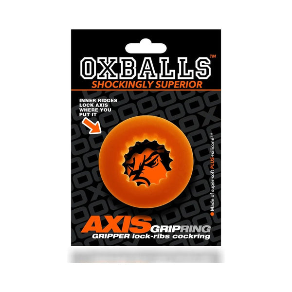 Oxballs Axis Rib Griphold Cockring Orange Ice - TruLuv Novelties