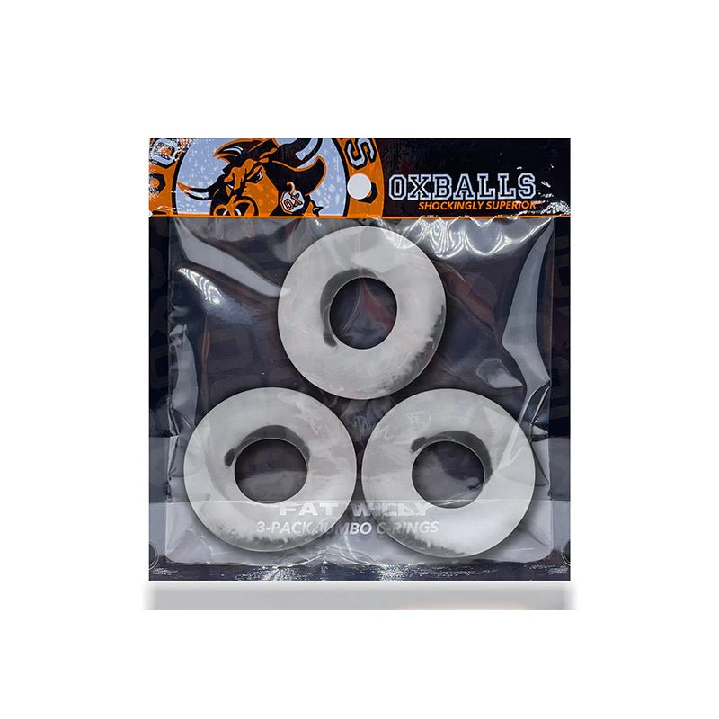 OxBalls Fat Willy 3 - Pack Jumbo Cockrings FLEXtpr Clear - TruLuv Novelties