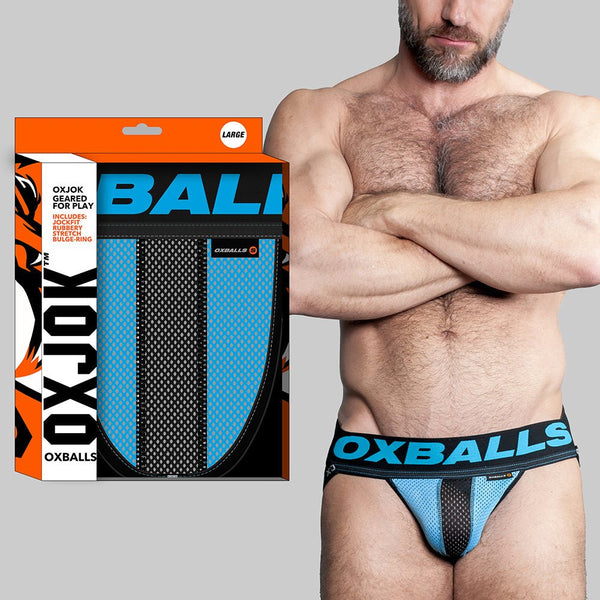 Oxballs Oxjok Airmesh Swagger Slider-Strap Jock Sky Blue S - TruLuv Novelties