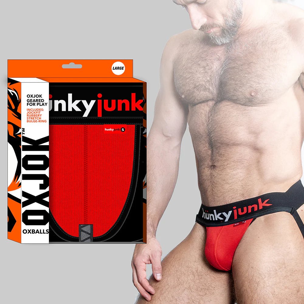 Oxballs Oxjok Hunker Comfy - Pouch Slider - Strap Jock Red Hot M - TruLuv Novelties