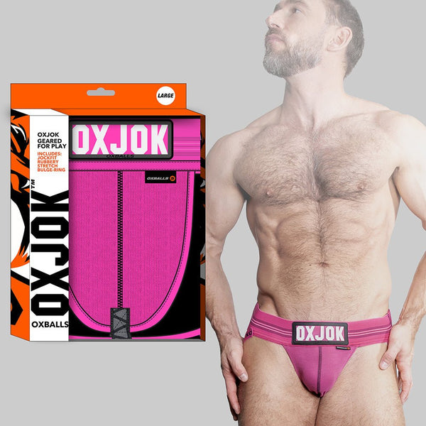 Oxballs Oxjok Slingjock Upthrust Slider-Strap Jock Pink Sky 2XL - TruLuv Novelties
