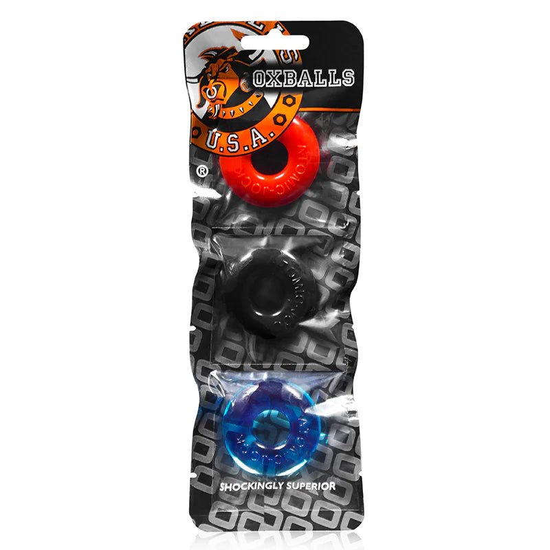 OxBalls Ringer, 3 - Pack Of Do - Nut - 1, Small, Multicolor - TruLuv Novelties