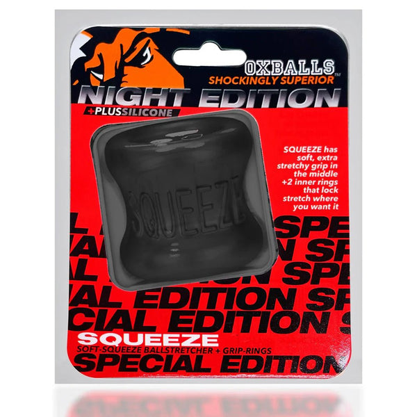 OxBalls Squeeze Ballstretcher Plus+Silicone Special Edition Night - TruLuv Novelties
