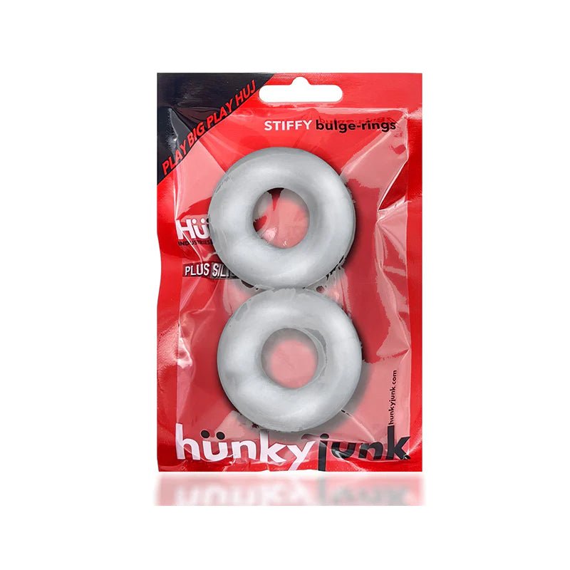 OxBalls Stiffy 2 - Pack Bulge Cockrings Silicone TPR Clear Ice - TruLuv Novelties