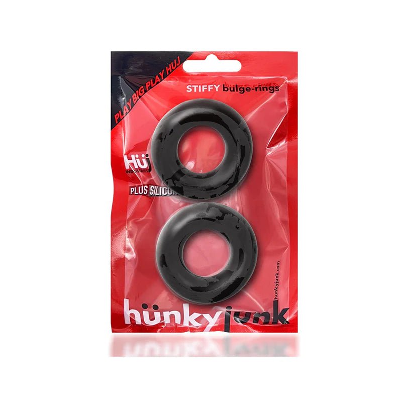 OxBalls Stiffy 2 - Pack Bulge Cockrings Silicone TPR Tar Ice - TruLuv Novelties