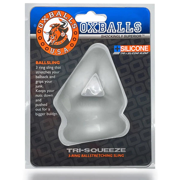 Oxballs Tri - Squeeze Cocksling and Ballstretcher Clear Ice - TruLuv Novelties