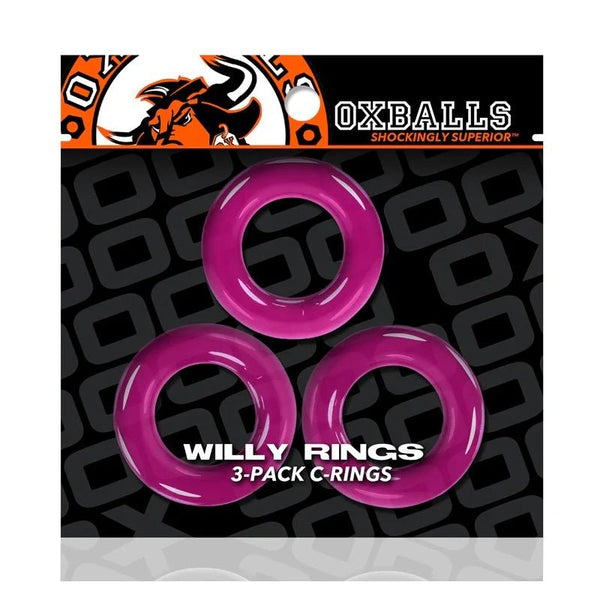 Oxballs Willy Rings 3 - Pack Cockrings O/S Hot Pink - TruLuv Novelties