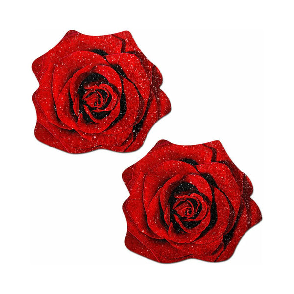 Pastease Glitter Blooming Rose Pasties Red - TruLuv Novelties