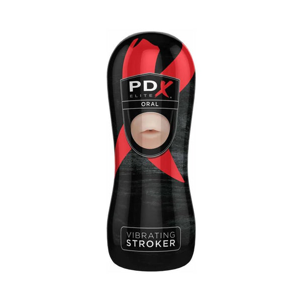 PDX Elite Vibrating Stroker Oral Beige/Black - TruLuv Novelties