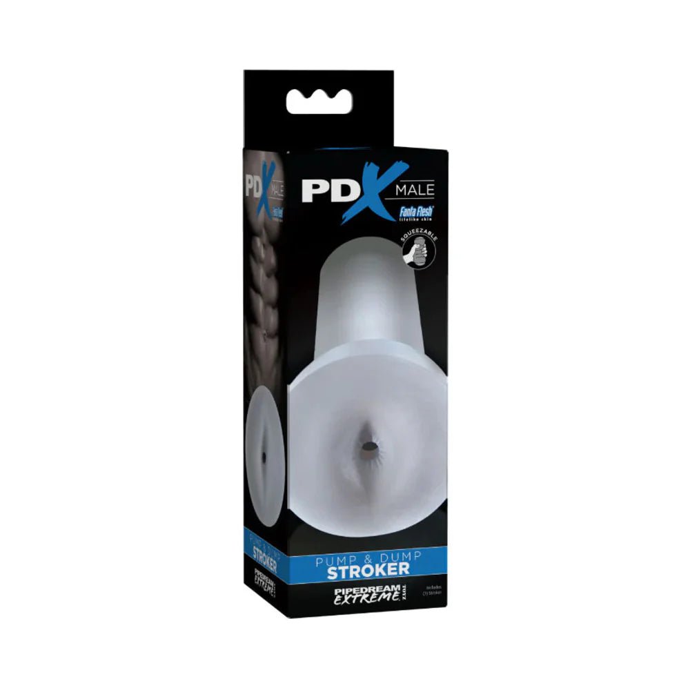 PDX Male Pump & Dump Squeezable Anal Stroker Clear - TruLuv Novelties