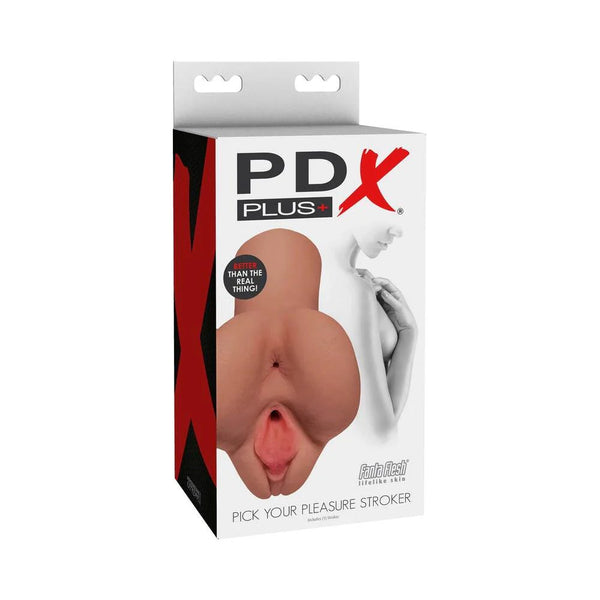 PDX Plus Pick Your Pleasure Dual Entry Stroker Tan - TruLuv Novelties