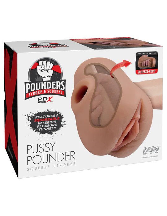 Pdx Plus Pussy Pounder Squeeze Stroker - Brown - TruLuv Novelties