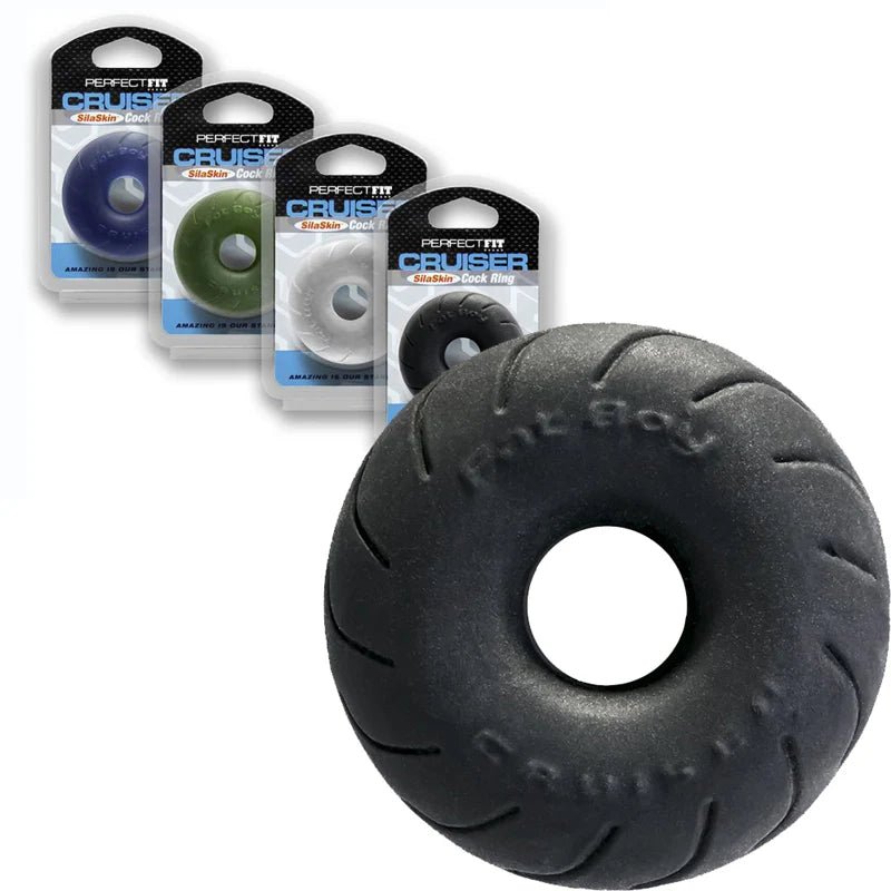 Perfect Fit Cruiser Cock Ring Black - TruLuv Novelties