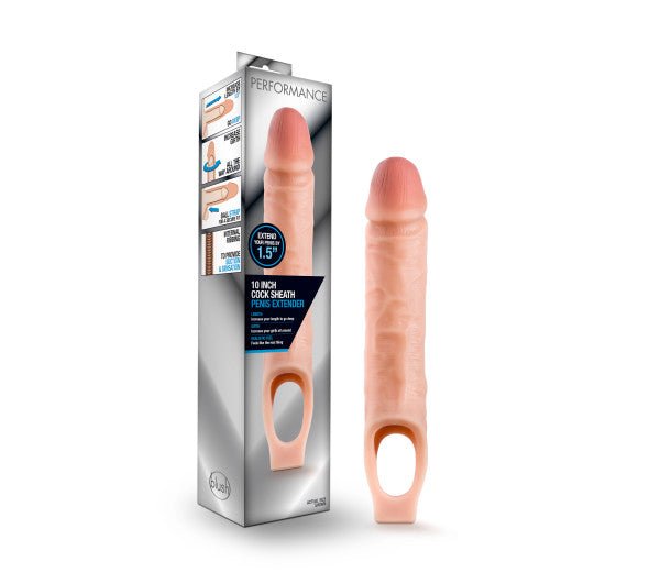 Performance - 10 Inch Cock Sheath Penis Extender - Vanilla - TruLuv Novelties