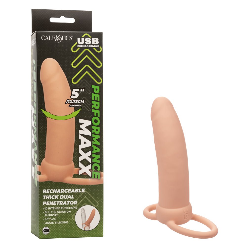 Performance Maxx Rechargeable Thick Dual Penetrator - Ivory - TruLuv Novelties