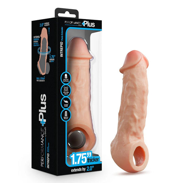 Performance Plus Intrepid 2 in. Silicone Penis Xtender Beige - TruLuv Novelties