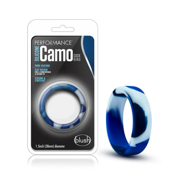 Performance Silicone Camo Cock Ring Blue Camouflage - TruLuv Novelties