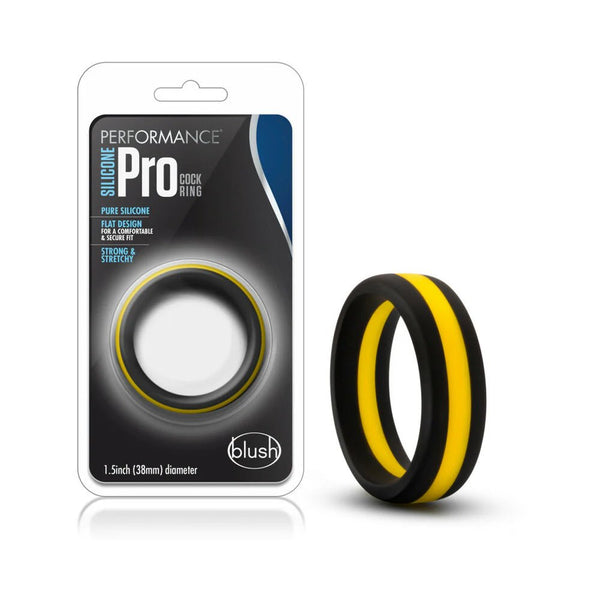 Performance Silicone Go Pro Cock Ring Black/Gold/Black - TruLuv Novelties