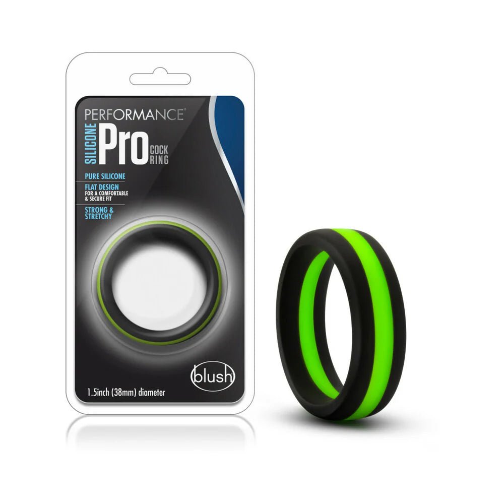 Performance Silicone Go Pro Cock Ring Black/Green/Black - TruLuv Novelties