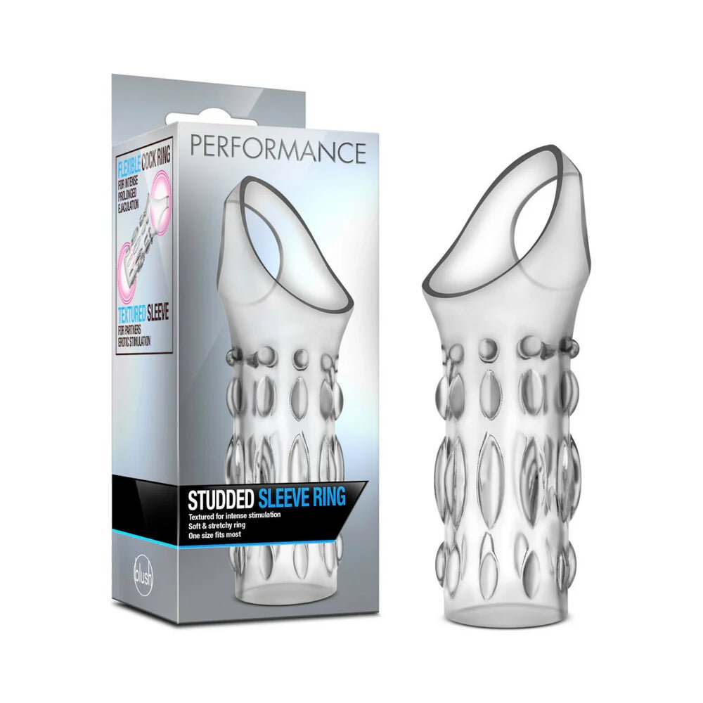 Performance Studded Sleeve Ring Clear - TruLuv Novelties