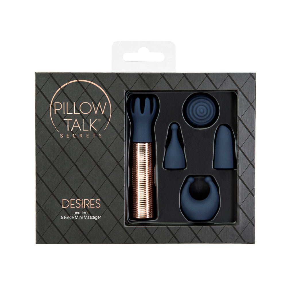 Pillow Talk Secrets Desires 6-Piece Silicone Mini Massager Set Navy - TruLuv Novelties