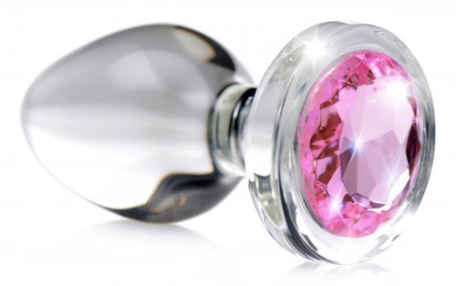 Pink Gem Glass Anal Plug - TruLuv Novelties